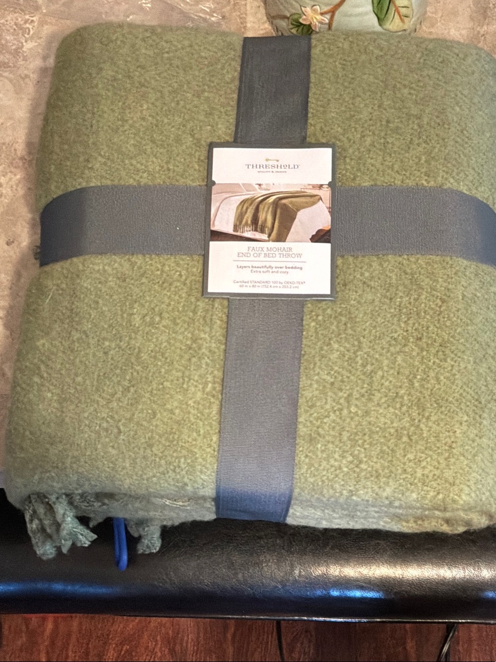 Threshold Faux Mohair Throw in Sage